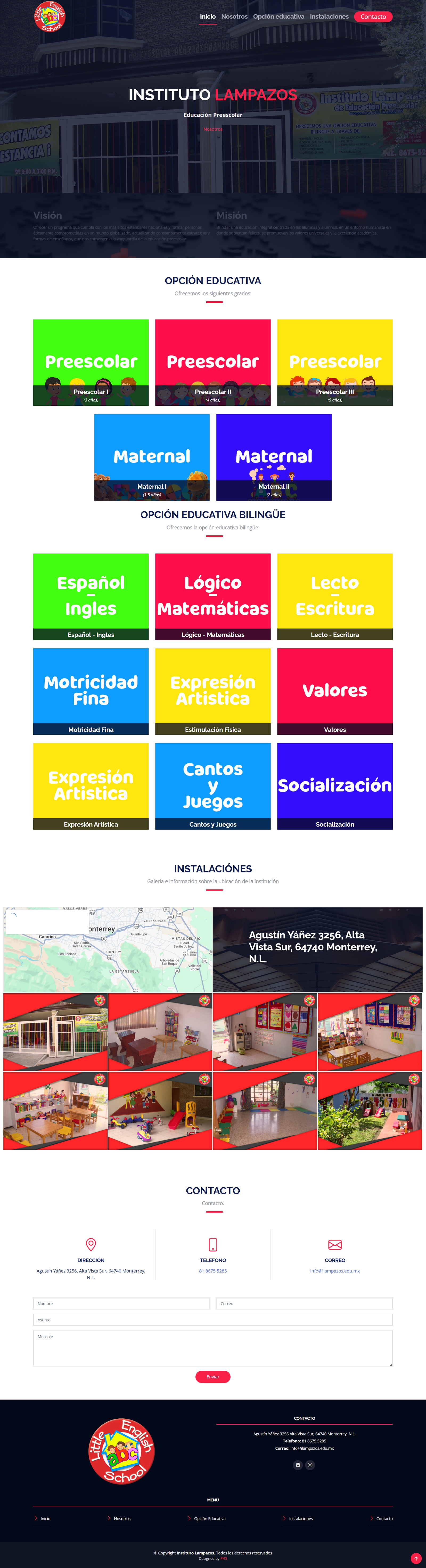 Captura del sitio de Instituto Lampazos